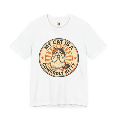 My Cat is a Cowardly Kitty - Retro Whiskers - T-shirt