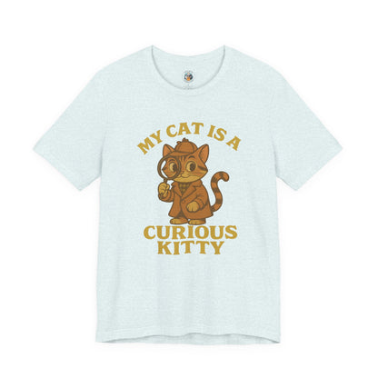 My Cat is a Curious Kitty - Retro Whiskers - Unisex Jersey Short Sleeve Tee
