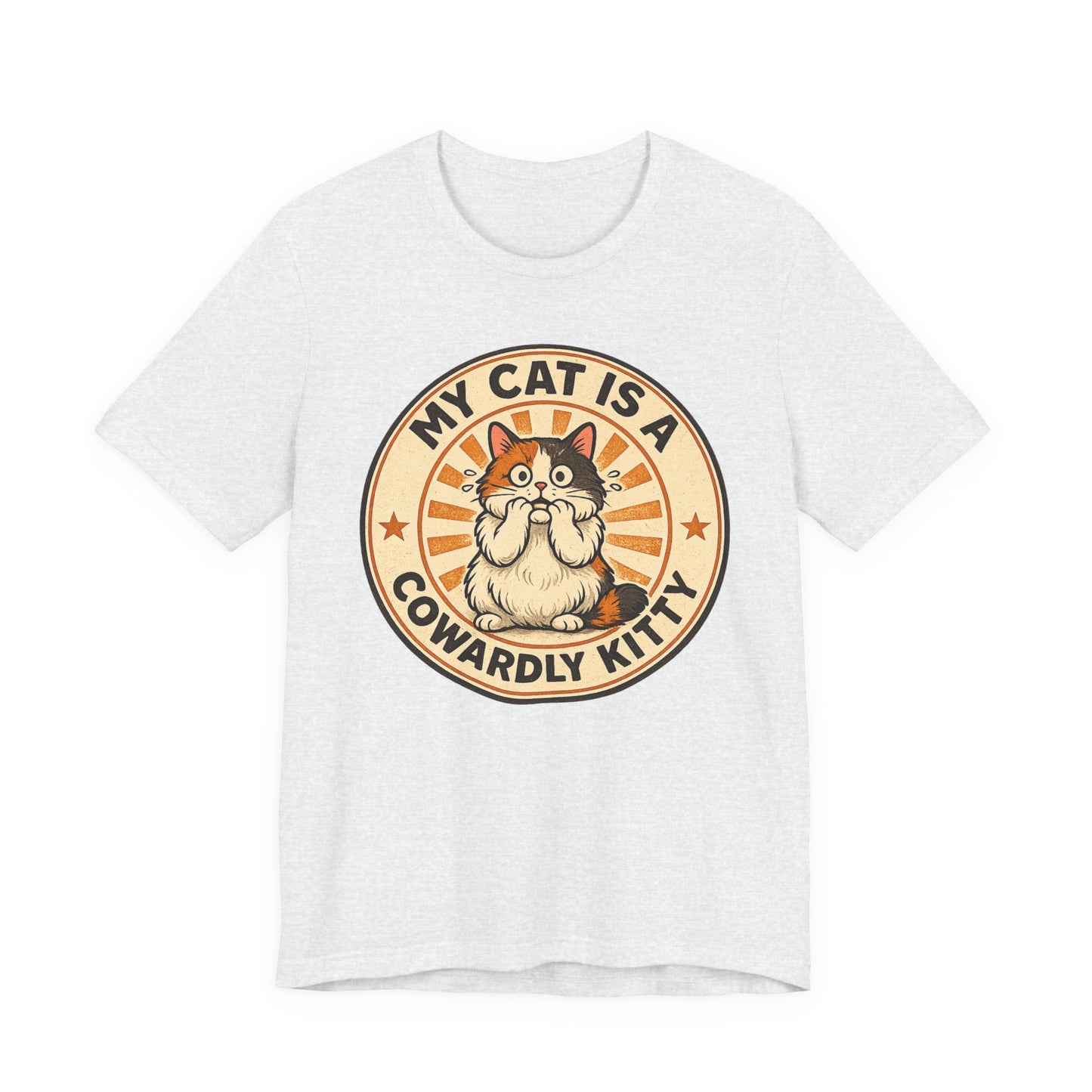 My Cat is a Cowardly Kitty - Retro Whiskers - T-shirt