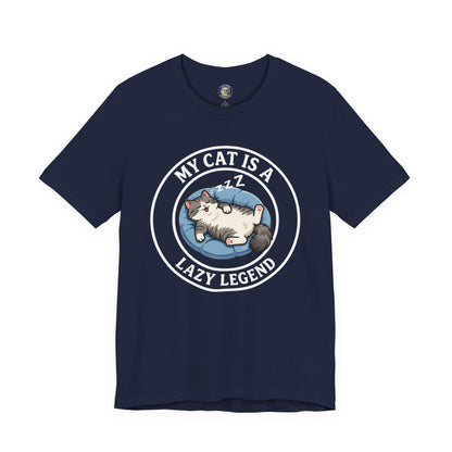 My Cat Is A Lazy Legend – Funny Cat T-Shirt Dark | Cats With Character