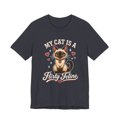 My Cat Is A Flirty Feline – Retro Whiskers Dark T-shirt | Cats With Character