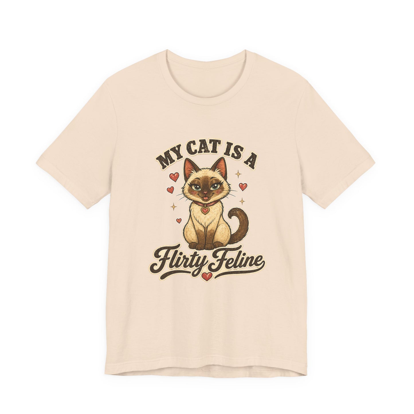 My Cat Is A Flirty Feline – Retro Whiskers Cat T-Shirt | Cats With Character