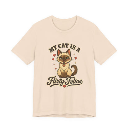 My Cat Is A Flirty Feline – Retro Whiskers Cat T-Shirt | Cats With Character
