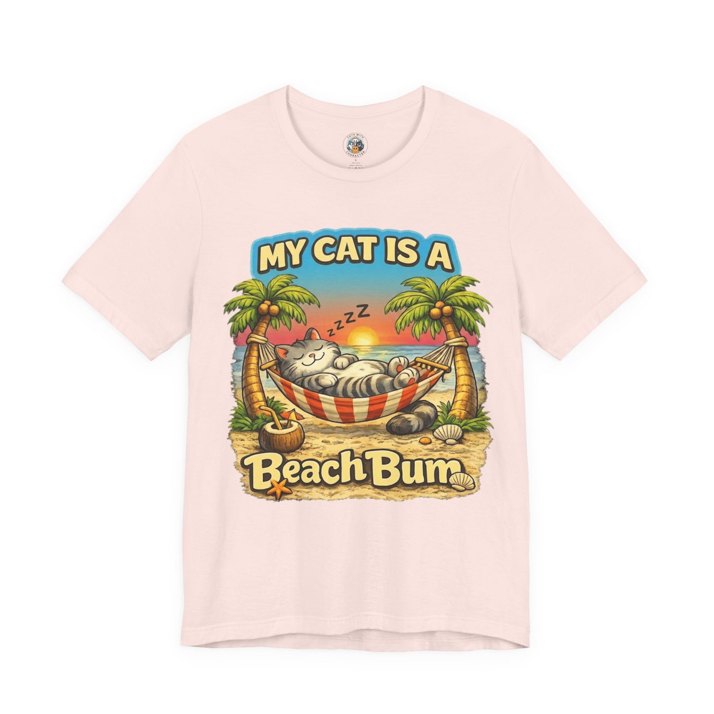 My Cat Is A Beach Bum T-Shirt | Funny Cat Lover Summer T-Shirt
