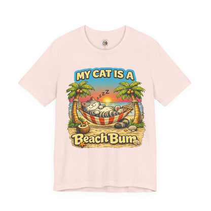 My Cat Is A Beach Bum T-Shirt | Funny Cat Lover Summer T-Shirt
