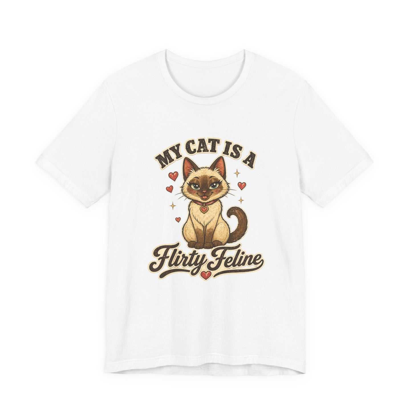 My Cat Is A Flirty Feline – Retro Whiskers Cat T-Shirt | Cats With Character