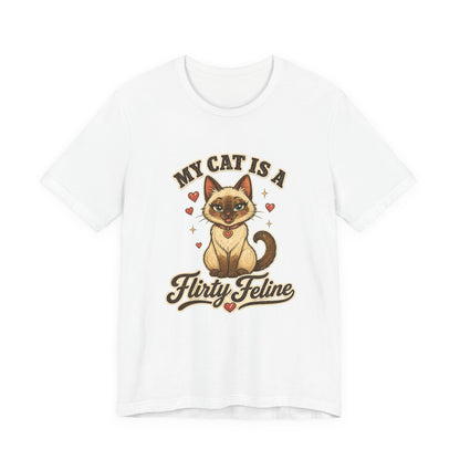 My Cat Is A Flirty Feline – Retro Whiskers Cat T-Shirt | Cats With Character