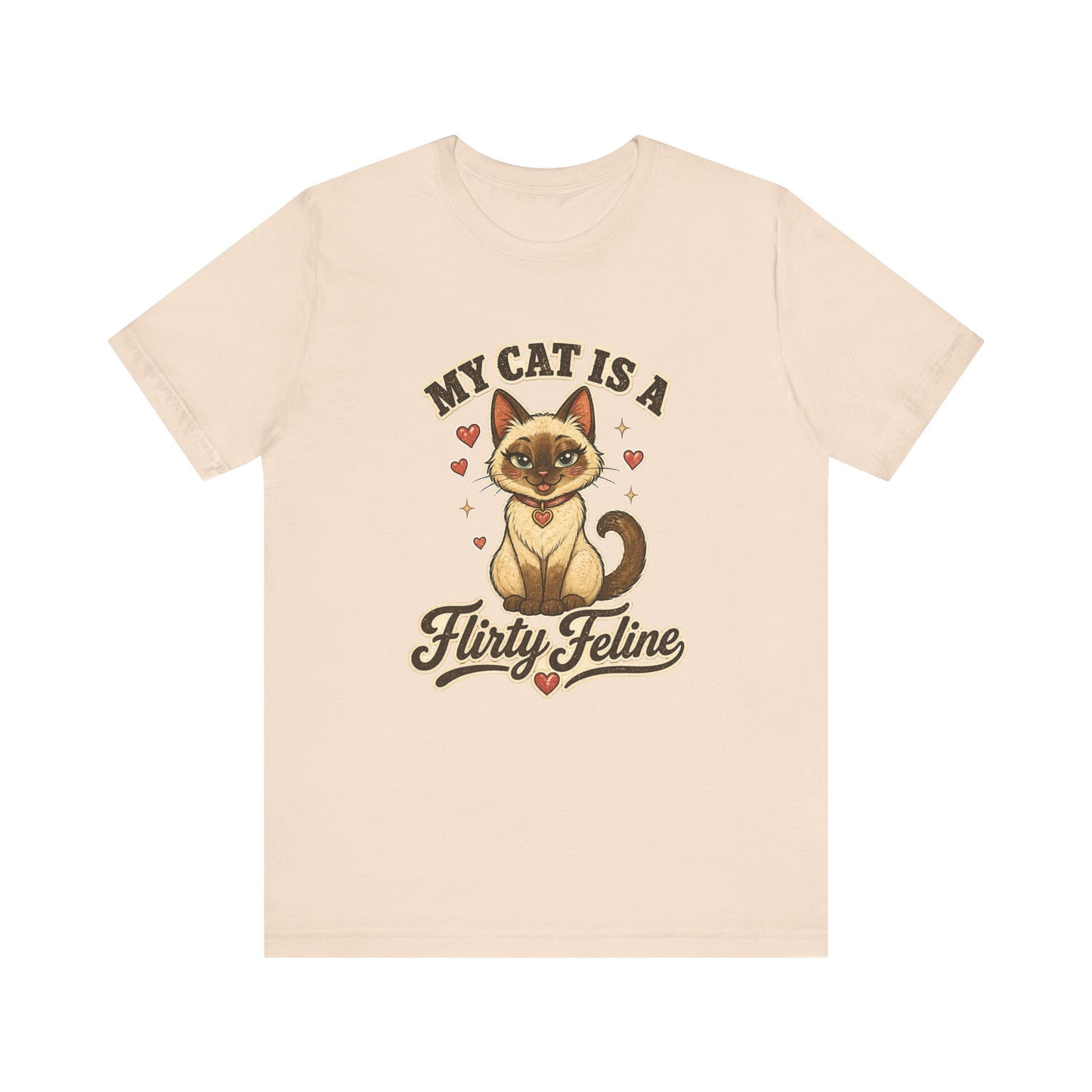 My Cat Is A Flirty Feline – Retro Whiskers Cat T-Shirt | Cats With Character