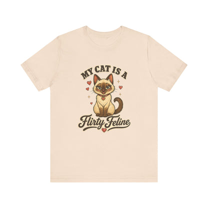My Cat Is A Flirty Feline – Retro Whiskers Cat T-Shirt | Cats With Character