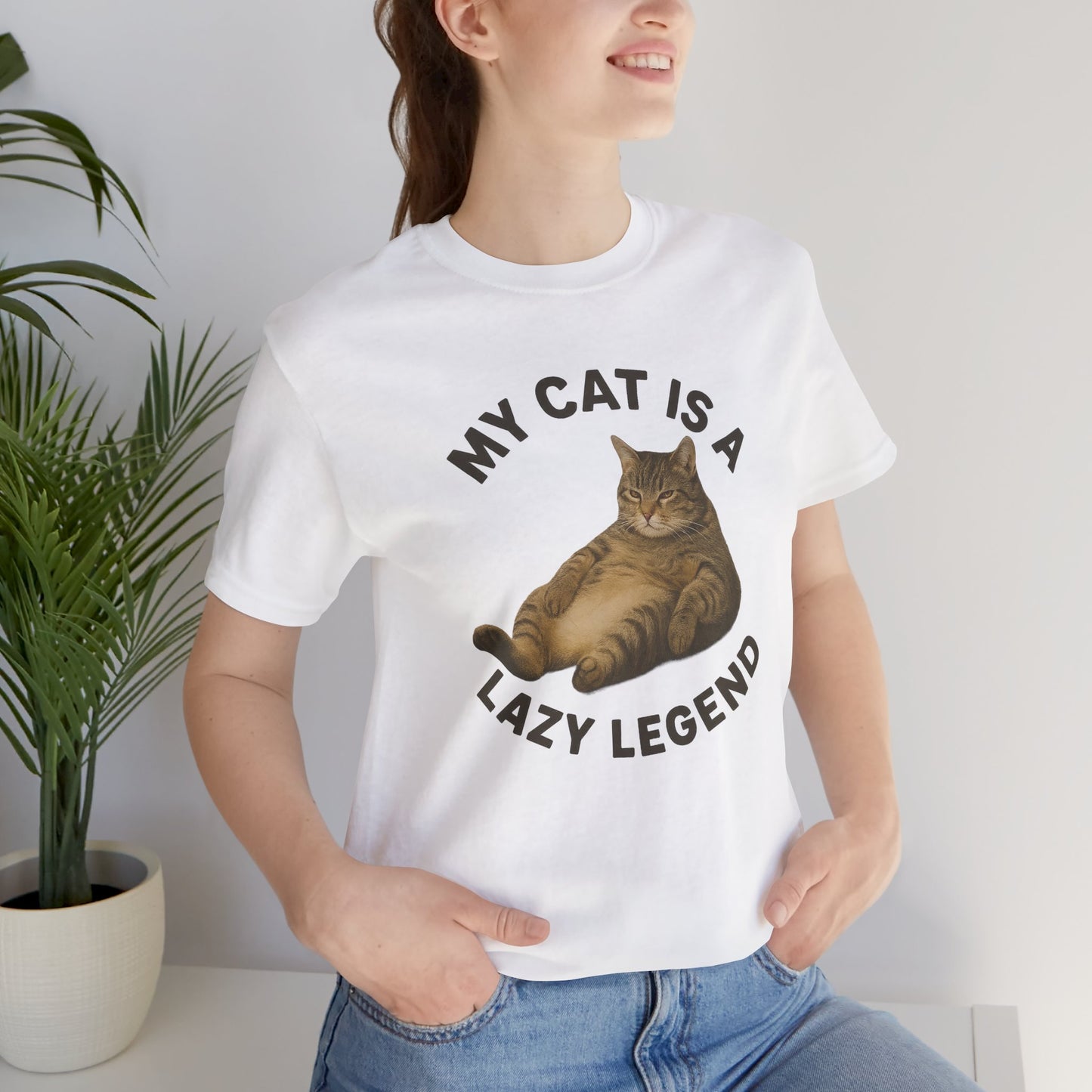My Cat is a Lazy Legend - Paws in Focus - Unisex Jersey Short Sleeve Tee