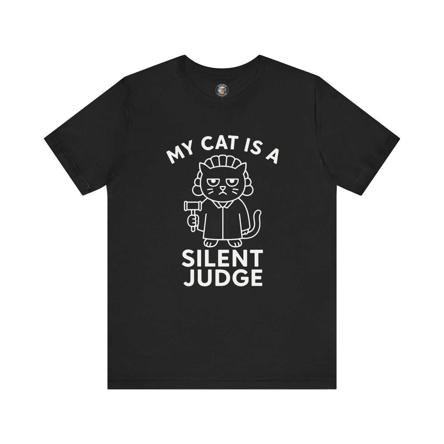 My Cat is a Silent Judge - Simply Purrfect - Dark Unisex Jersey Short Sleeve Tee