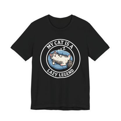 My Cat Is A Lazy Legend – Funny Cat T-Shirt Dark | Cats With Character