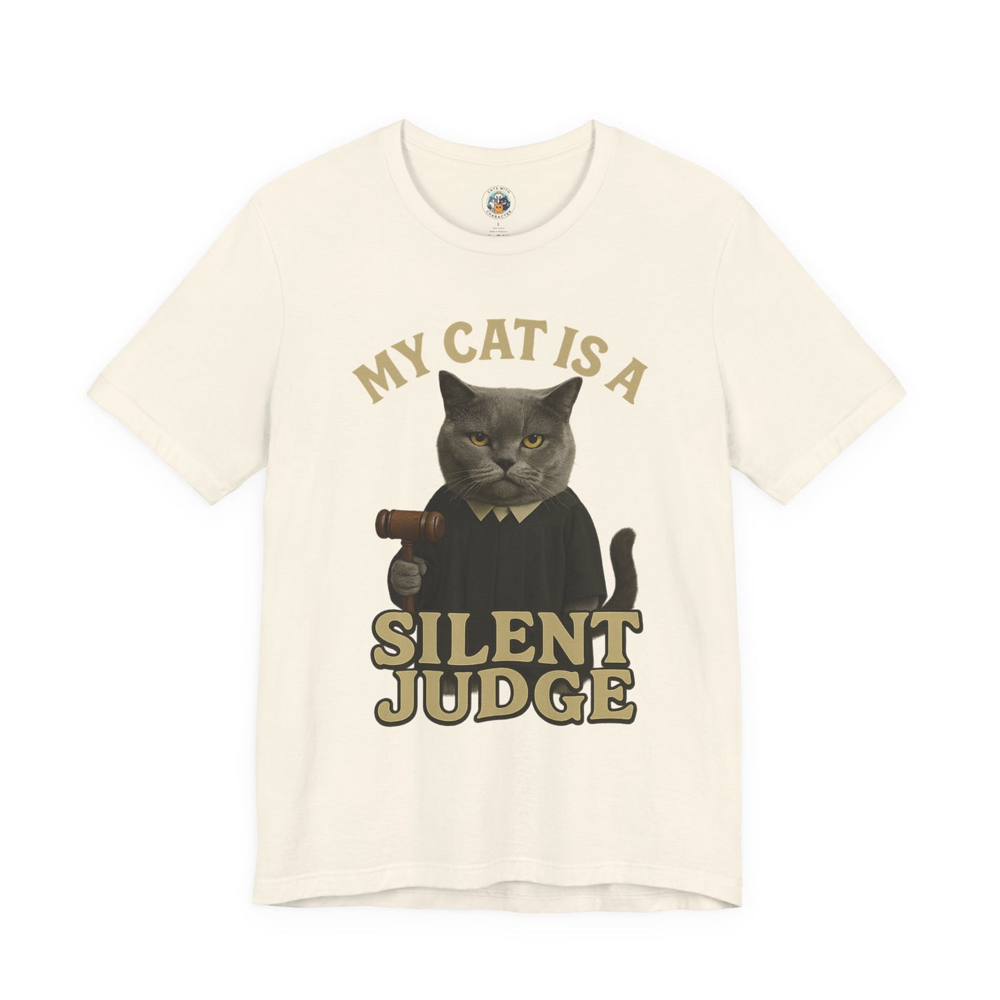 My Cat is a Silent Judge - Paws in Focus - Unisex Jersey Short Sleeve Tee