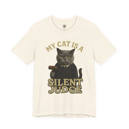 My Cat is a Silent Judge - Paws in Focus - Unisex Jersey Short Sleeve Tee