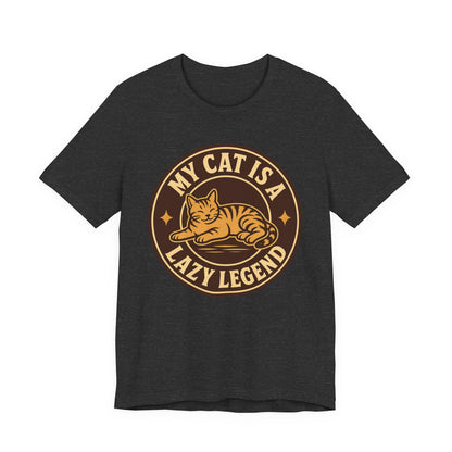 My Cat Is A Lazy Legend – Retro Vintage Dark T-Shirt | Cats With Character