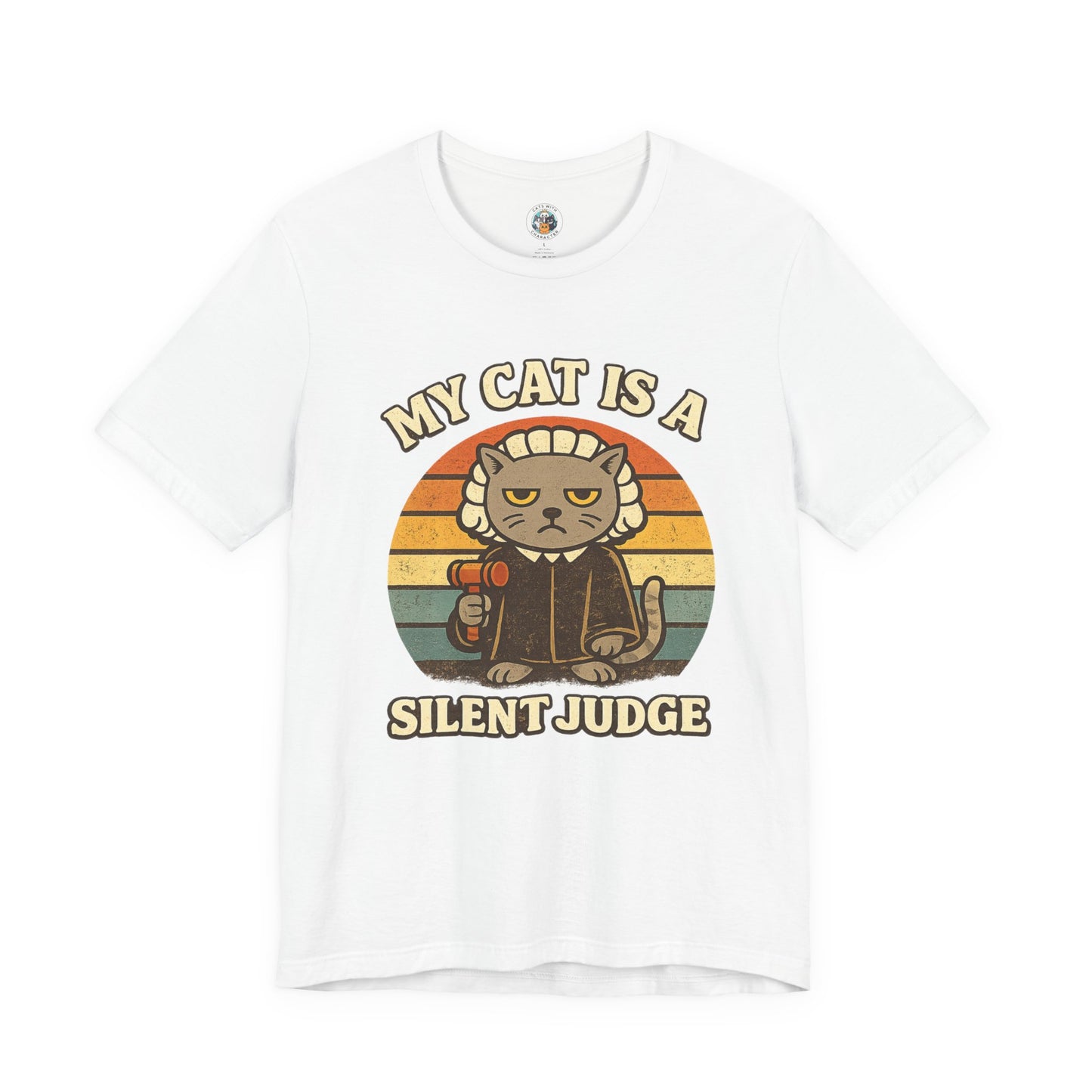 My Cat is a Silent Judge - Retro Whiskers - T-shirt