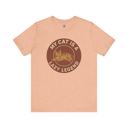 My Cat is a Lazy Legend - Retro Whiskers - Unisex Jersey Short Sleeve Tee