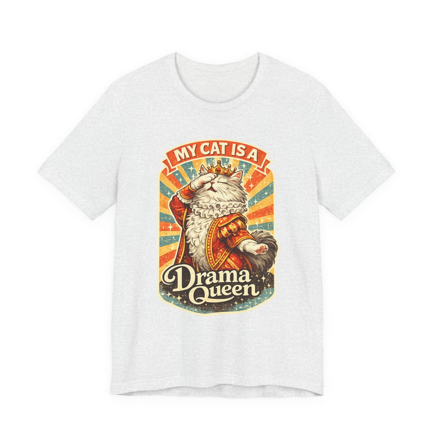 My Cat Is A Drama Queen – Retro Whiskers - Cat T-Shirt | Cats With Character