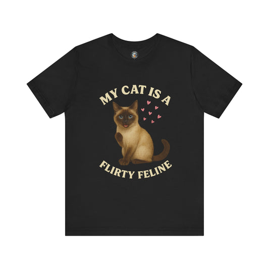 My Cat is a Flirty Feline - Paws in Focus - Black Unisex Jersey Short Sleeve Tee