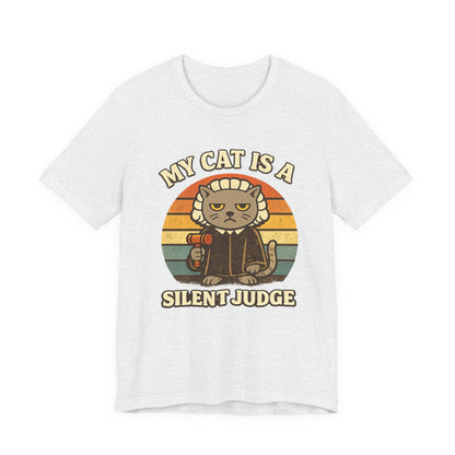 My Cat is a Silent Judge - Retro Whiskers - T-shirt