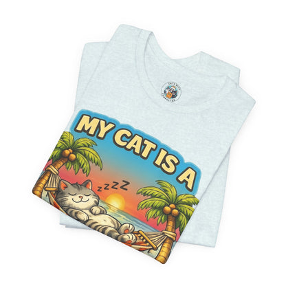 My Cat Is A Beach Bum T-Shirt | Funny Cat Lover Summer T-Shirt