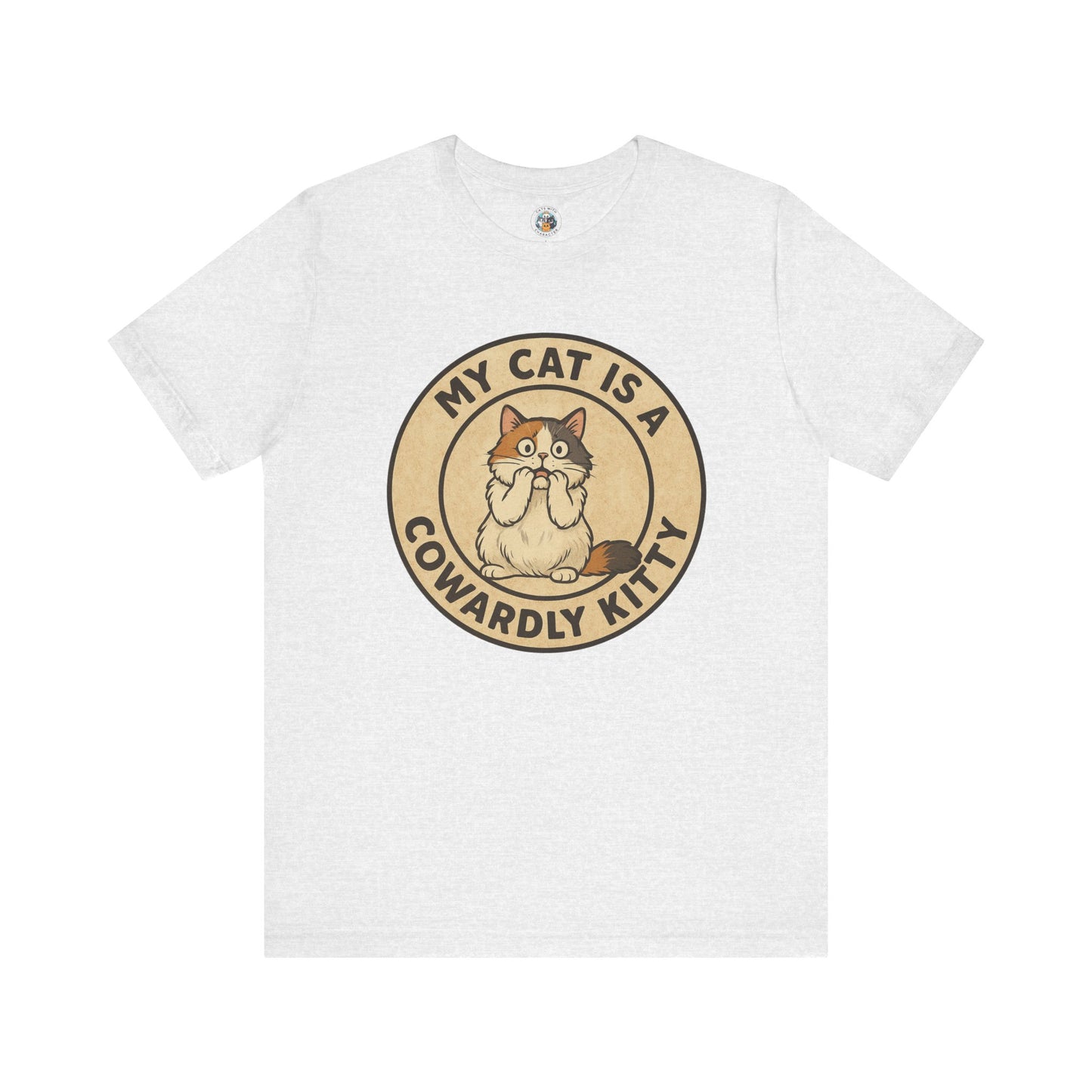 My Cat is a Cowardly Kitty - Retro Whiskers - Unisex Jersey Short Sleeve Tee