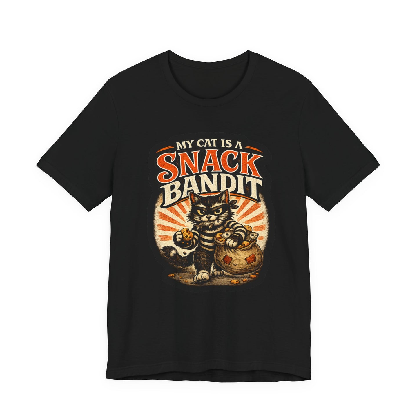 My Cat Is A Snack Bandit – Retro Whiskers Cat T-Shirt | Cats With Character