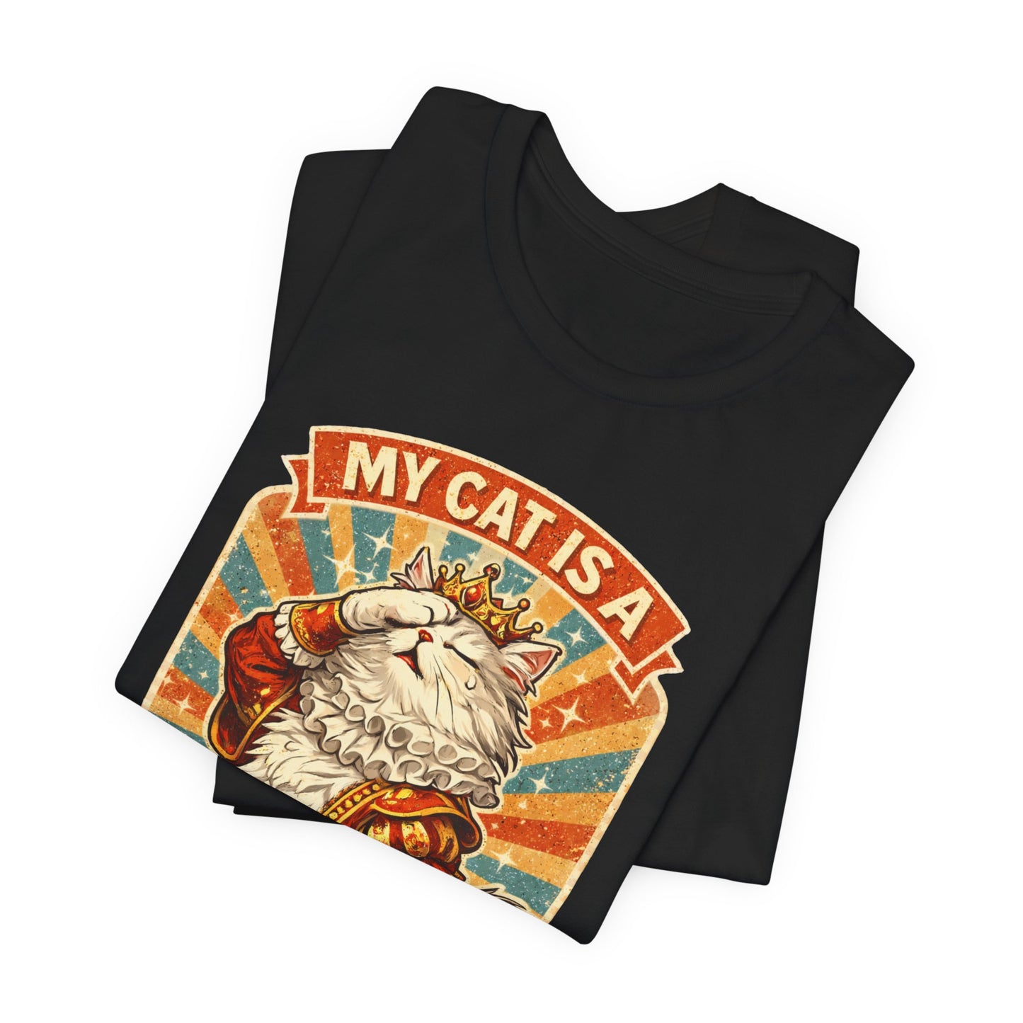 My Cat Is A Drama Queen - Retro Whiskers - Dark Cat T-Shirt | Cats With Character