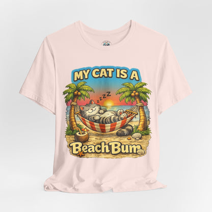 My Cat Is A Beach Bum T-Shirt | Funny Cat Lover Summer T-Shirt