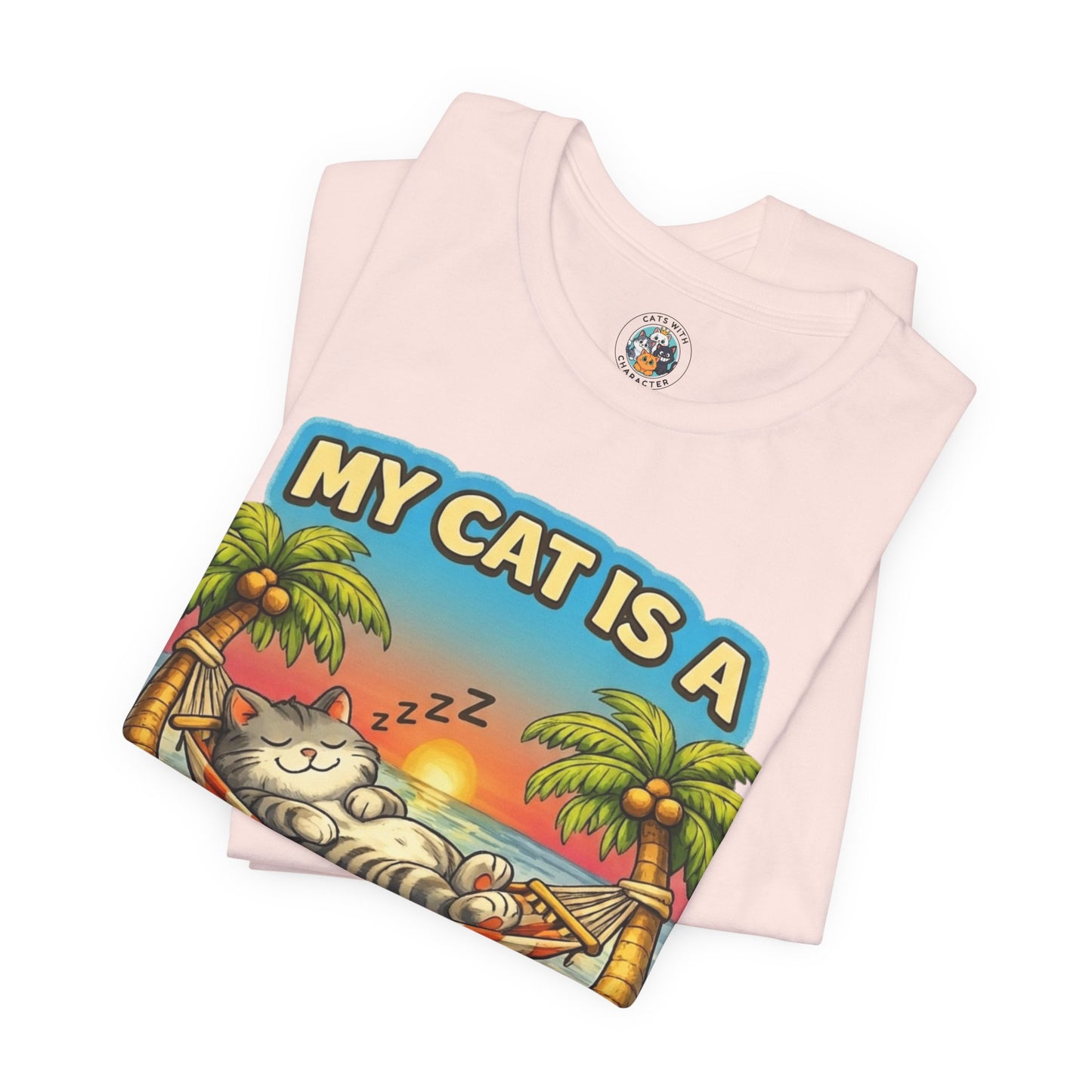 My Cat Is A Beach Bum T-Shirt | Funny Cat Lover Summer T-Shirt