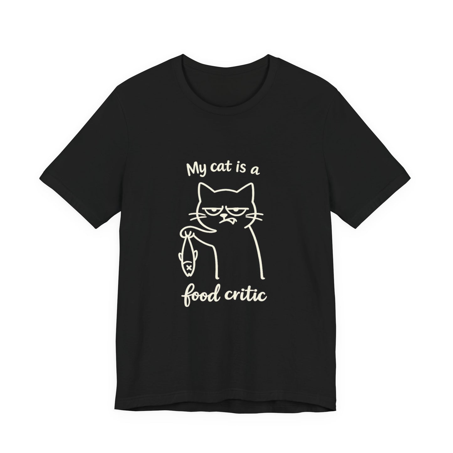 My Cat Is a Food Critic – Minimalist Dark Cat T-Shirt | Cats with Character