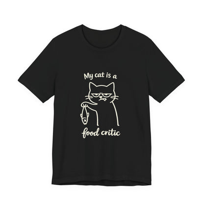 My Cat Is a Food Critic – Minimalist Dark Cat T-Shirt | Cats with Character