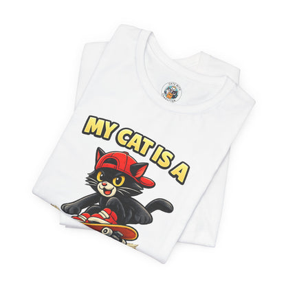 Skater Cat T-Shirt – Funny Skateboarding Cat Tee