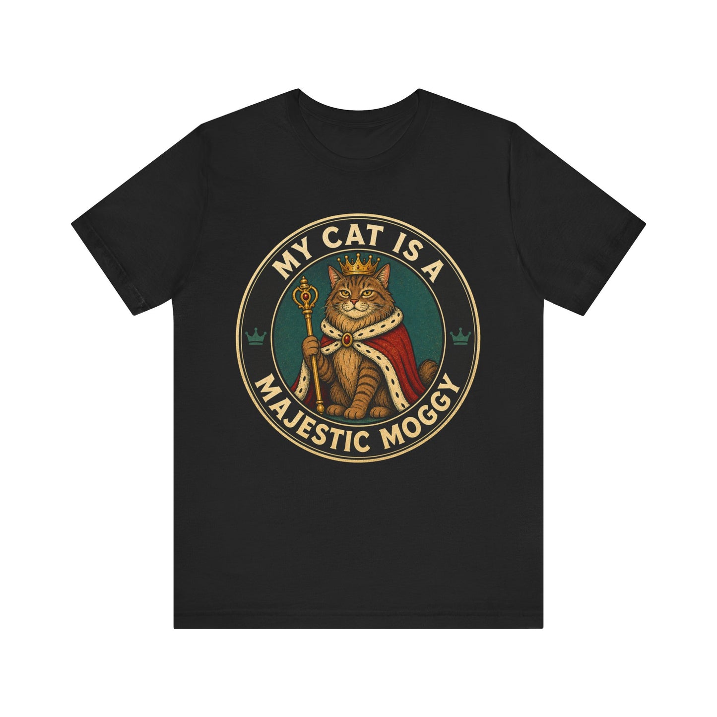 My Cat is a Majestic Moggy - Retro Whiskers - Dark T-Shirt | Cats With Character