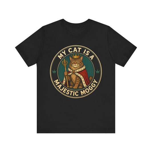 My Cat is a Majestic Moggy - Retro Whiskers - Dark T-Shirt | Cats With Character