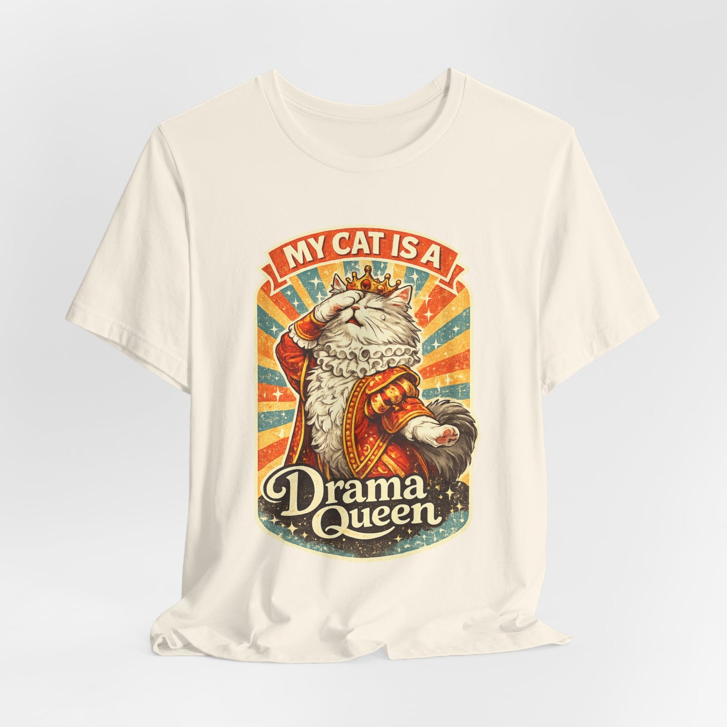 My Cat Is A Drama Queen – Retro Whiskers - Cat T-Shirt | Cats With Character
