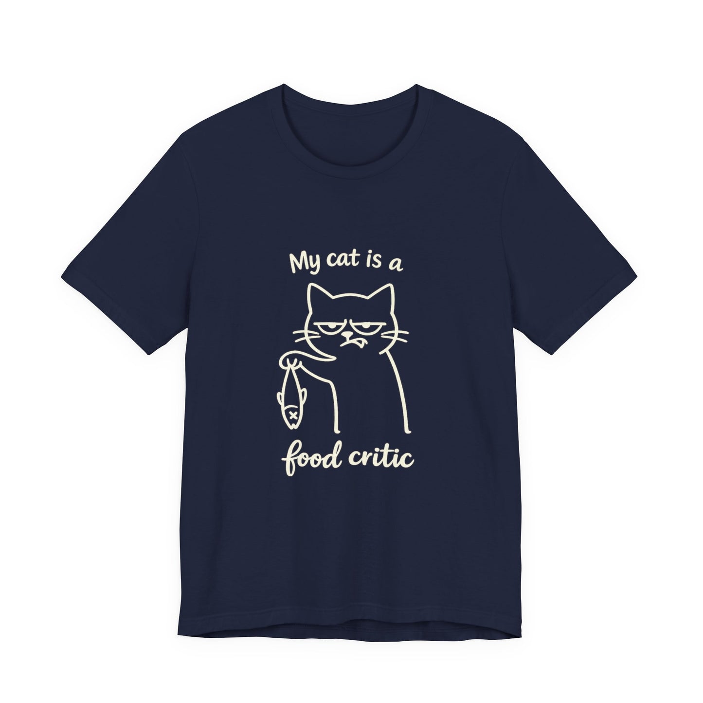 My Cat Is a Food Critic – Minimalist Dark Cat T-Shirt | Cats with Character
