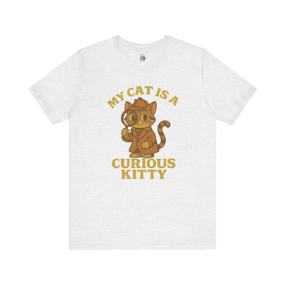 My Cat is a Curious Kitty - Retro Whiskers - Unisex Jersey Short Sleeve Tee