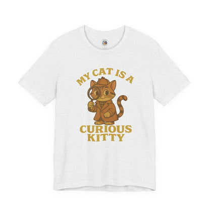My Cat is a Curious Kitty - Retro Whiskers - Unisex Jersey Short Sleeve Tee
