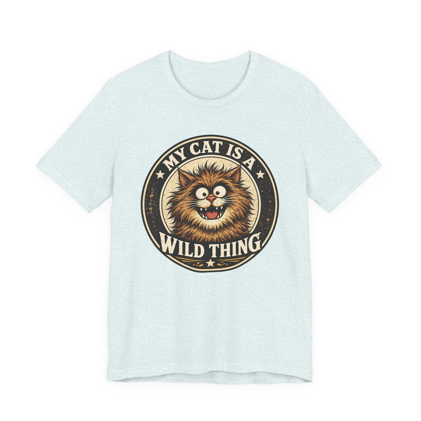 My Cat Is A Wild Thing – Retro Vintage Dark Cat T-Shirt | Cats With Character
