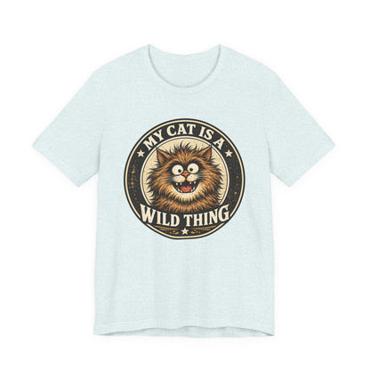 My Cat Is A Wild Thing – Retro Vintage Dark Cat T-Shirt | Cats With Character