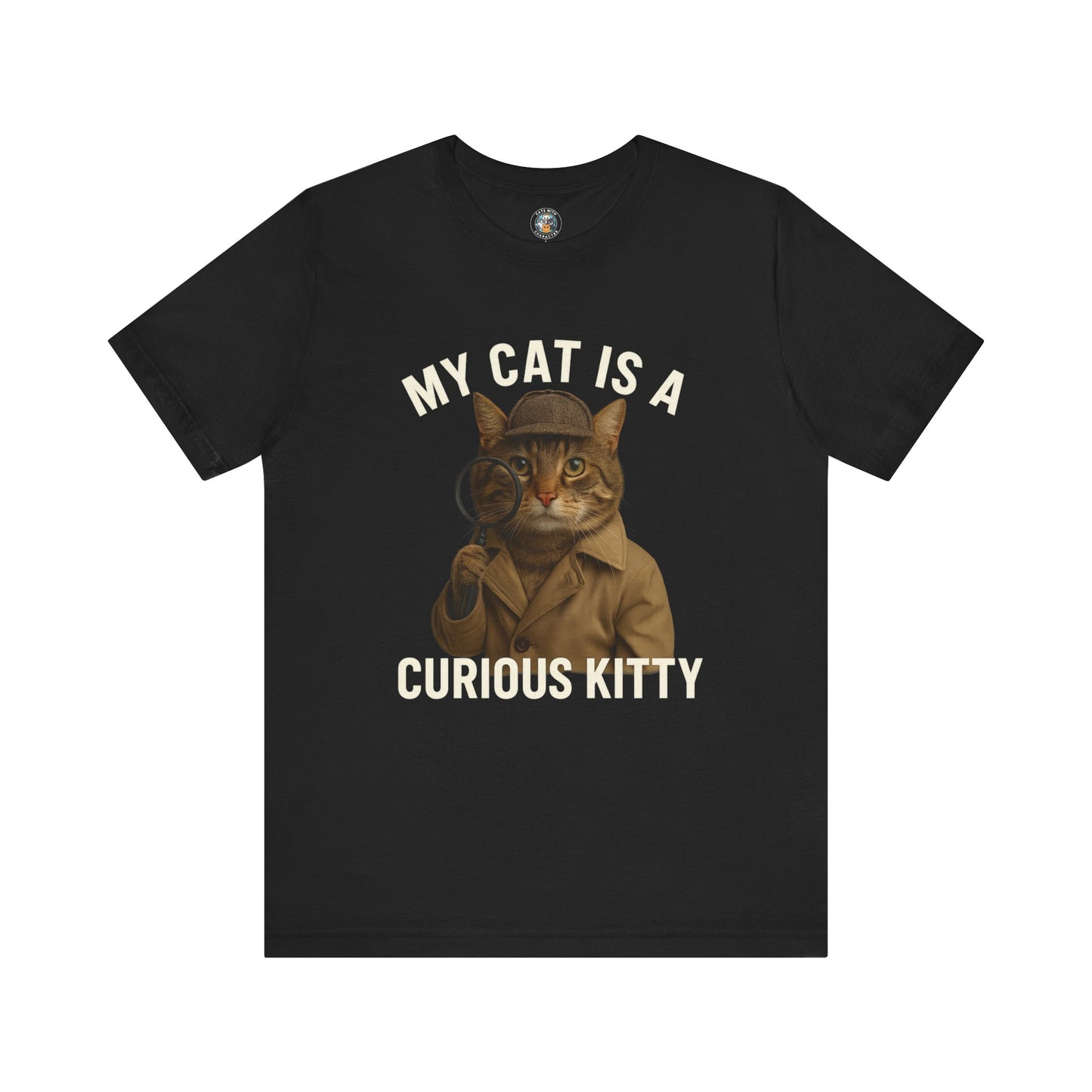 My Cat is a Curious Kitty - Paws in Focus - Dark Unisex Jersey Short Sleeve Tee