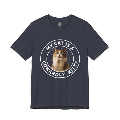 My Cat is a Cowardly Kitty - Paws in Focus - Dark Unisex Jersey Short Sleeve Tee
