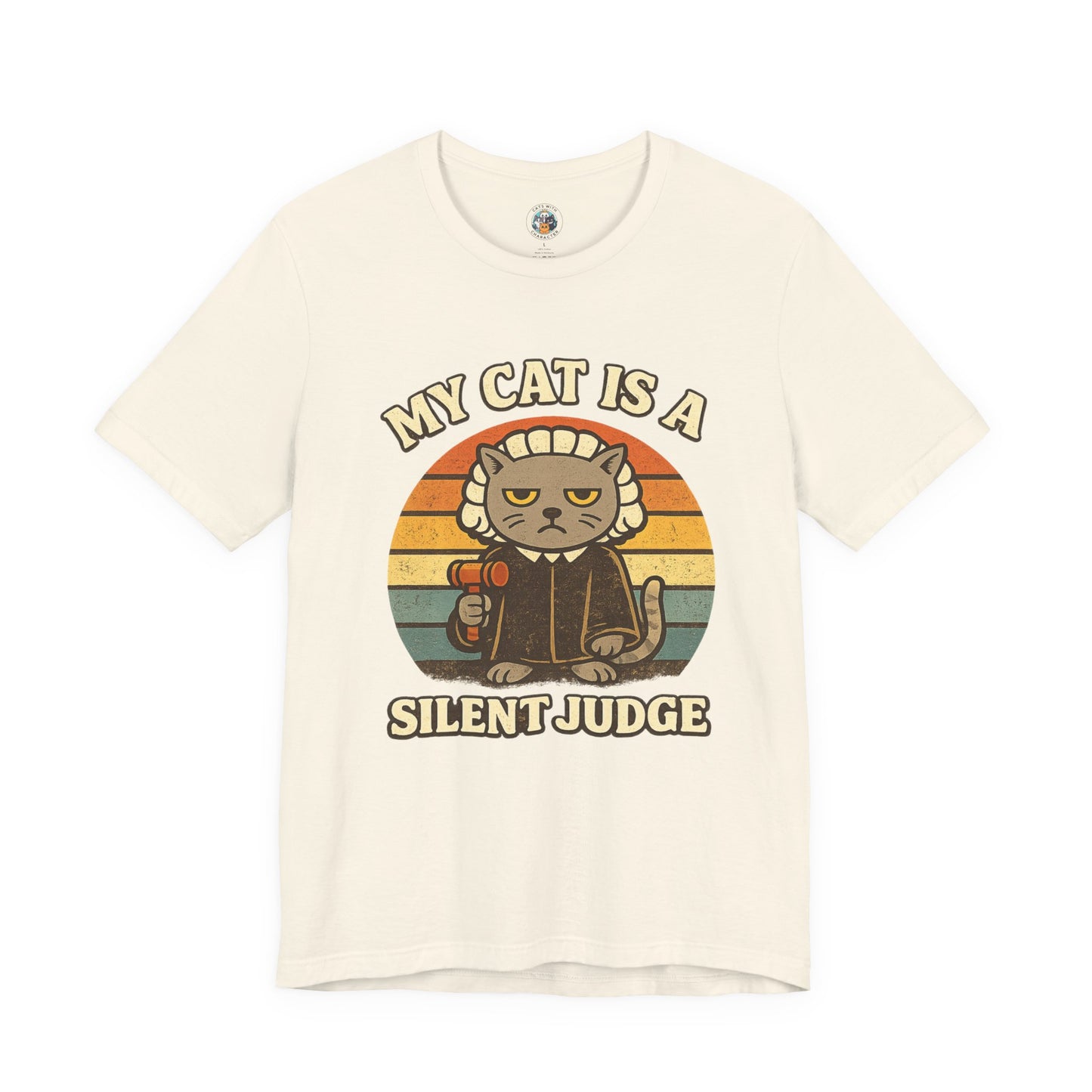 My Cat is a Silent Judge - Retro Whiskers - T-shirt