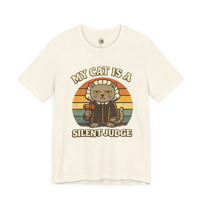 My Cat is a Silent Judge - Retro Whiskers - T-shirt