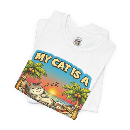 My Cat Is A Beach Bum T-Shirt | Funny Cat Lover Summer T-Shirt