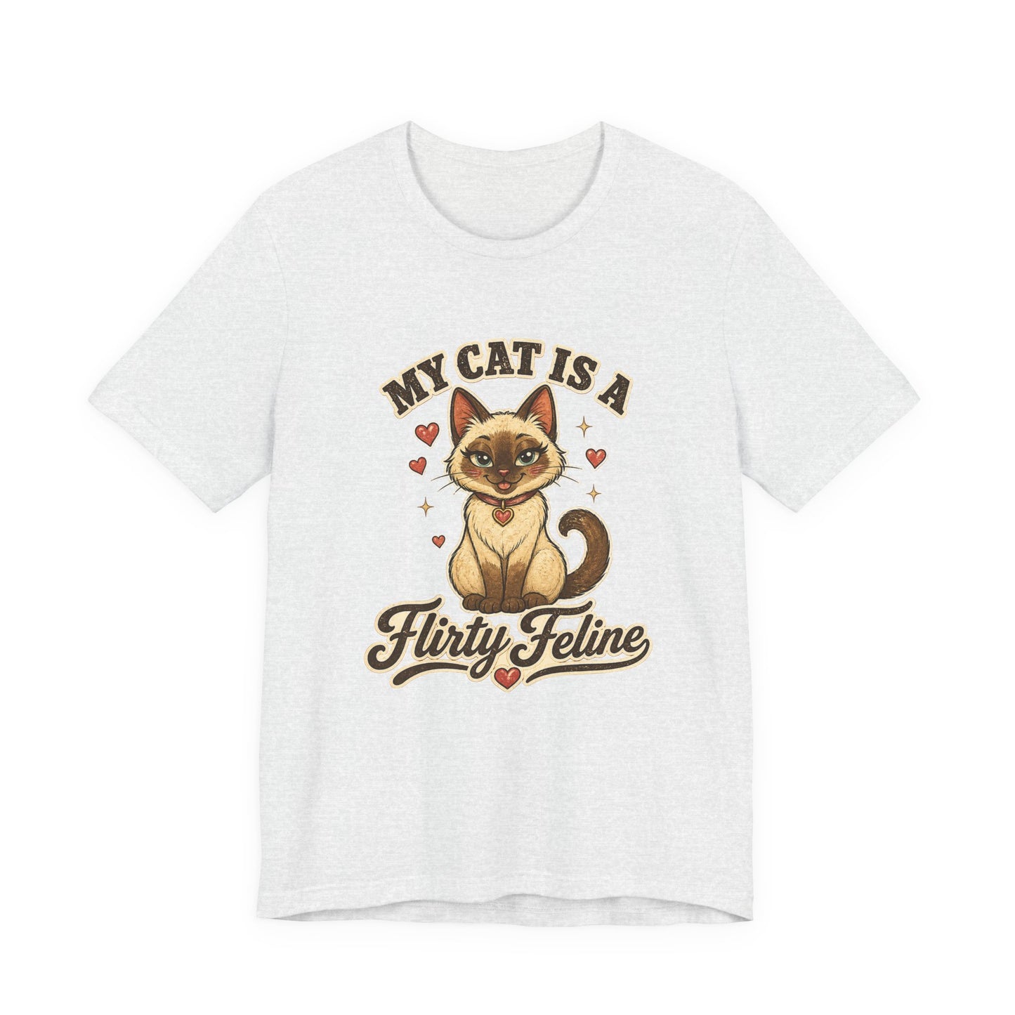 My Cat Is A Flirty Feline – Retro Whiskers Cat T-Shirt | Cats With Character
