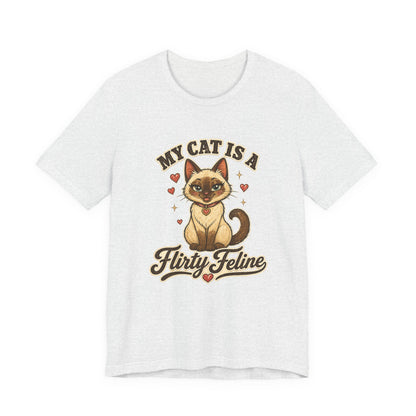 My Cat Is A Flirty Feline – Retro Whiskers Cat T-Shirt | Cats With Character