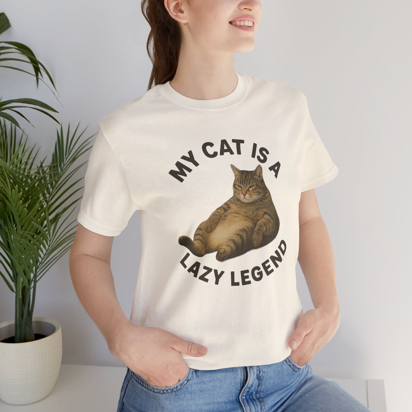 My Cat is a Lazy Legend - Paws in Focus - Unisex Jersey Short Sleeve Tee
