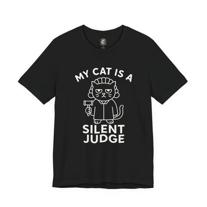 My Cat is a Silent Judge - Simply Purrfect - Dark Unisex Jersey Short Sleeve Tee